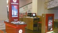 A Vodafone retail kiosk at The Pearl-Qatar’s Medina Centrale.
