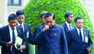 Thailand Prime Minister Prayuth Chan-ocha arrives at a weekly cabinet meeting at Government House in Bangkok, yesterday.