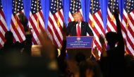President-elect Donald Trump speaks at a news cenference at Trump Tower on January 11, 2017 in New York City. Spencer Platt/Getty Images/AFP
