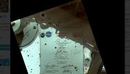 The screen grab of the @MarsCuriosity tweet. 