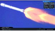 An image obtained from SpaceX video shows a Falcon 9 rocket lifting off from Vandenberg Air Force Base, California, yesterday.