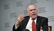 FILE PHOTO: CIA Director John Brennan takes part in a discussion with Judy Woodruff co-anchor and managing editor of PBS Newshour June 29, 2016 in Washington (AFP)