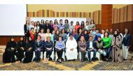Ali Al Hitmi, President of Qatar Gymnastics Federation (centre) poses for a photograph with the participants of the FIG International Judges Course and FIG officials in Doha. The two-day course saw 45 judges from Jordan, Egypt, Syria, Tunisia, Singapore, 