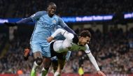 Manchester City's Ivorian midfielder Yaya Toure (L) vies with Tottenham Hotspur's English midfielder Dele Alli during the English Premier League football match between Manchester City and Tottenham Hotspur at the Etihad Stadium in Manchester, north west E