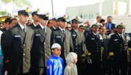 Officers of ICGS Samudra Pavak at the Republic Day function. Pic: Salim Matramkot / The Peninsula