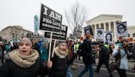FILE PHOTO: Anti-abortion demonstrators march past the US Supreme Court in Washington, DC, on January 22, 2016 (AFP / Nicholas Kamm) 