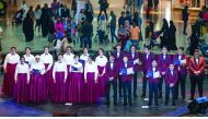 Siwar youth choir performing at a concert at the Mall of Qatar as part of the month-long Shop Qatar festival.