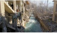 A picture shows the area around the Ain al-Fijeh water pumping station, in the countryside of Damascus, on January 29, 2017, after the Syrian army entered it for the first time in four years after a deal with rebels who first seized it in 2012.  AFP 