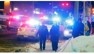 Police officers are seen near a mosque after a shooting in Quebec City, January 29, 2017. REUTERS/Mathieu Belanger TPX IMAGES OF THE DAY.