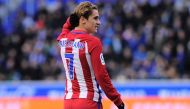 Atletico Madrid's French forward Antoine Griezmann stands during the Spanish league football match Club Atletico de Madrid vs Deportivo Alaves at the Mendizorroza stadium in Vitoria on January 28, 2017. / AFP / ANDER GILLENEA
