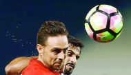 Al Rayyan’s Spanish striker Sergio Garcia (front) heads the ball during their Qatar Stas League match against El Jaish at Al Sadd Stadium in this October 2016 file picture.