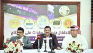 Thaha Muhammed, General Manager of Masskar Hypermarket, Ashraf V P, Managing Director of Masskar Hypermarket, and Shamlan Nasser Al Awadhi, Wathnan Mall Executive Manager, at a meet yesterday. Pic: Baher Amin / The Peninsula