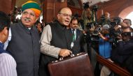 India's Finance Minister Arun Jaitley (C) arrives at the parliament where he is due to present the federal budget, in New Delhi, India, February 1, 2017. REUTERS/Adnan Abidi
