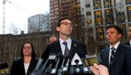 SEATTLE: Washington state Attorney General Bob Ferguson speaks at a press conference outside US District Court, Western Washington, on February 3, 2017 in Seattle, Washington. Karen Ducey/Getty Images/AFP