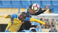 Action from the Qatar Stars League match between Al Gharafa and Al Wakrah at Al Gharafa Stadium yesterday.