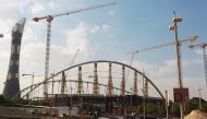 (FILES) This file photo taken on November 13, 2014 shows the Khalifa Stadium in Doha which is undergoing complete renovation in preparation to host some of the matches for the 2022 World Cup in Qatar.  AFP