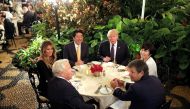 Japanese Prime Minister Shinzo Abe and his wife Akie Abe attend dinner with U.S. President Donald Trump and his wife Melania at Mar-a-Lago Club in Palm Beach, Florida U.S., February 10, 2017. (REUTERS/Carlos Barria)