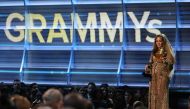 Beyonce accepts the Grammy for Best Urban Contemporary Album for 