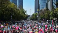 Thousands of Mexicans take part in an anti-Trump march in Mexico City, on February 12, 2017. Mexicans took to the streets against US President Donald Trump, hitting back at his anti-Mexican rhetoric and vows to make the country pay for his 