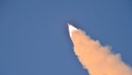 A view of the test-fire of Pukguksong-2 guided by North Korean leader Kim Jong Un on the spot, in this undated photo released by North Korea's Korean Central News Agency (KCNA) in Pyongyang February 13, 2017. KCNA