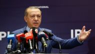 Turkish President Recep Tayyip Erdogan speaks during the conference held by the Middle East and North Africa office of the International Peace Institute at Four Seasons Hotel in Manama, Bahrain on February 13, 2017. ( Kayhan Özer - Anadolu Agency )
