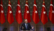 Turkish President Recep Tayyip Erdogan delivers a speech during the presentation ceremony of Ministry of Culture and Tourism Special Awards at presidential complex in Ankara, Turkey on February 09, 2017. (Murat Kula - Anadolu Agency)