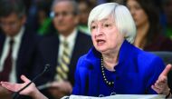 Federal Reserve Board Chairwoman Janet Yellen speaks about the Federal Reserve's semi annual report during a hearing of the Senate Banking Committee on Capitol Hill yesterday.