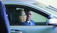 Jordan's King Abdullah II drives Lebanese President Michel Aoun following an official welcome ceremony at Marka airport in Amman, yesterday.