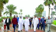 The Qatar Cabinet's General-Secretariat participated yesterday in the National Sport Day, with Deputy Prime Minister and Minister of State for Cabinet Affairs H E Ahmed bin Abdullah bin Zaid Al Mahmoud taking part.