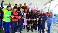 The QCA Board President, Yousef Jeham Al Kuwari inaugurating a cricket tournament organised to celebrate Qatar's National Sport Day on Tuesday. QCA Operations Manager, Manzoor Ahmad and other officials were also present. 