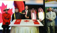Minister of Education and Higher Education H E Dr Mohammed Abdul Wahed Ali Al Hammadi (second left), Director of American Affairs Department at the Ministry of Foreign Affairs, Ambassador Zayed bin Rashid Al Mansour Al Nuaimi (fourth left), and Ambassador