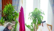 Emir H H Sheikh Tamim bin Hamad Al Thani met yesterday with Secretary-General of the United Nations, Antonio Guterres, and his accompanying delegation on the occasion of their visit to Qatar. Talks covered ties between Qatar and the United Nations, as wel