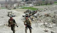 Members of the Afghan security force patrol during an ongoing an operation against Islamic State (IS) militants in Kot district of Nangarhar province on February 16, 2017. AFP / NOORULLAH SHIRZADA
