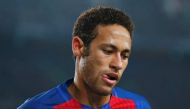 Barcelona's Neymar reacts during the match against Leganes. REUTERS/Albert Gea
