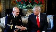 U.S. President Donald Trump shakes hands with his new National Security Adviser Army Lt. Gen. H.R. McMaster after making the announcement at his Mar-a-Lago estate in Palm Beach, Florida U.S. February 20, 2017. REUTERS/Kevin Lamarque.