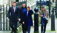 French presidential candidate for the En Marche! movement, Emmanuel Macron, arrives at 10 Downing Street in central London yesterday to meet British Prime Minister Theresa May.