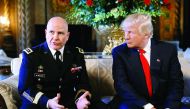 US President Donald Trump and his newly named National Security Adviser Army Lt Gen Herbert Raymond McMaster (left) in Palm Beach, Florida.