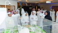 Prime Minister and Interior Minister H E Sheikh Abdullah bin Nasser bin Khalifa Al Thani at the Kahramaa Awareness Park at Al Hilal, yesterday.