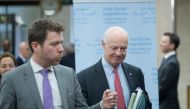 UN Special Envoy for Syria Staffan de Mistura arrives for a meeting of Intra-Syria peace talks with Syria's opposition delegation at Palais des Nations in Geneva, Switzerland, Feb. 24, 2017. REUTERS/Xu Jinquan
