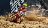 Antonio Cairoli, the Red Bull KTM Factory Racing star, in action during the opening round of the MXGP World Championship held at Losail International Circuit on Saturday night.