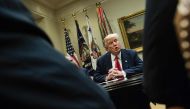 US President Donald Trump speaks before a meeting with health insurance executives in the Roosevelt Room of the White House February 27, 2017 in Washington, DC. AFP / Brendan Smialowski
