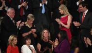 WASHINGTON, DC - FEBRUARY 28: Widow of Fallen Navy Seal, Senior Chief William Owens, Carryn Owens, Ivanka Trump and Jared Kusher attend a joint session of the US Congress with US President Donald Trump on February 28, 2017 in the House chamber of the U.S.