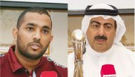 Qatar Rugby Sevens skipper Mubarak Al Malik (left) and Qatar Rugby Federation President Yousef Al Kuwari speak during a press conference ahead of the two-day Asia Rugby Sevens Trophy 2017 (ARST) which kicks off tomorrow at the Aspire Dome.