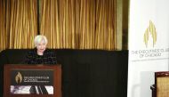 Federal Reserve Board Chairwoman Janet Yellen speaks during a luncheon at the Executives Club of Chicago.  Yellen said that the Federal Reserve will likely raise the benchmark interest rate of 0.75% later this month. 