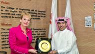 Dr Khalifa Al-Khalifa (right) with Swedish Ambassador to Qatar Ewa Polano.