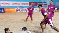 Qatar and Laos in action during the AFC Beach Soccer Championship at Katara Beach in Doha in this 2015 file picture. Qatar begin this year's campaign today with a match against Japan.