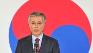 (FILES) This file photo taken on December 18, 2012 shows South Korea's presidential candidate Moon Jae-In of the opposition Democratic United Party speaking during a press conference at the party head office in Seoul. AFP / KIM JAE-HWAN
