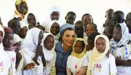 H H Sheikha Moza bint Nasser visits Alternative Learning Center in Khartoum.  Pic: Aisha Al Musallam/ HHOPL