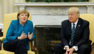 U.S. President Donald Trump meets with Germany's Chancellor Angela Merkel in the Oval Office at the White House in Washington, U.S. March 17, 2017. REUTERS/Jonathan Ernst