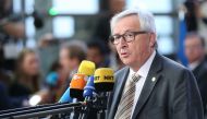 President of the European Commission, Jean-Claude Juncker speaks to the media as he arrives to attend the European Union (EU) Leaders Summit in Brussels, Belgium on March 9, 2017. ( Dursun Aydemir - Anadolu Agency )